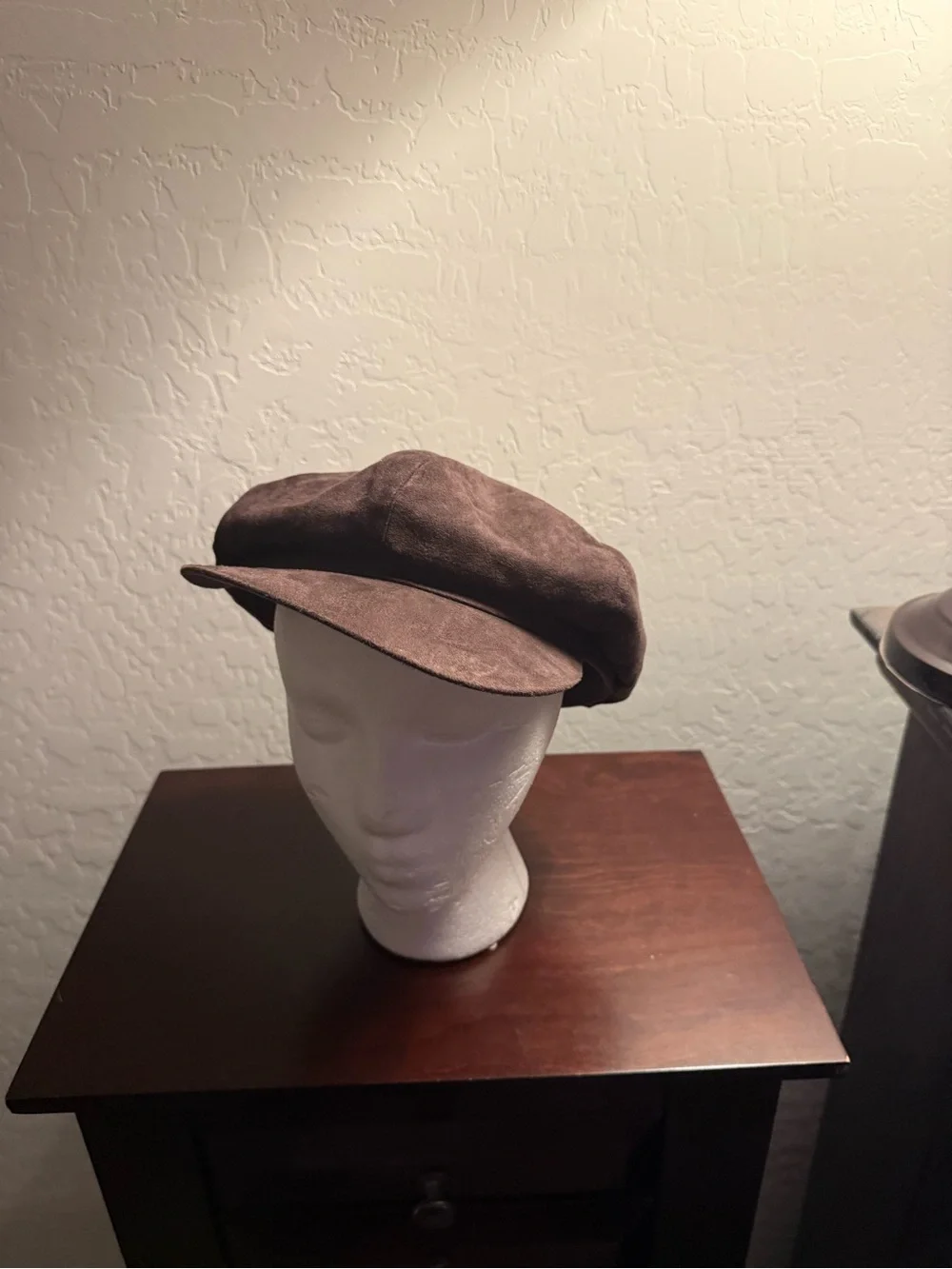 Brown Suede Newsboy Cap